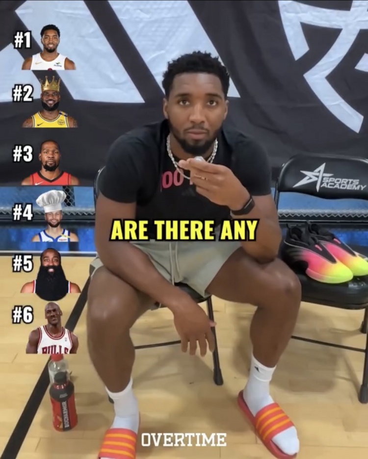 必发-米切尔排联盟前五绰号：我自己 国王詹 KD 大厨库里 胡子登 MJ